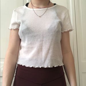 ☆ SALE☆ white lettuce trim top